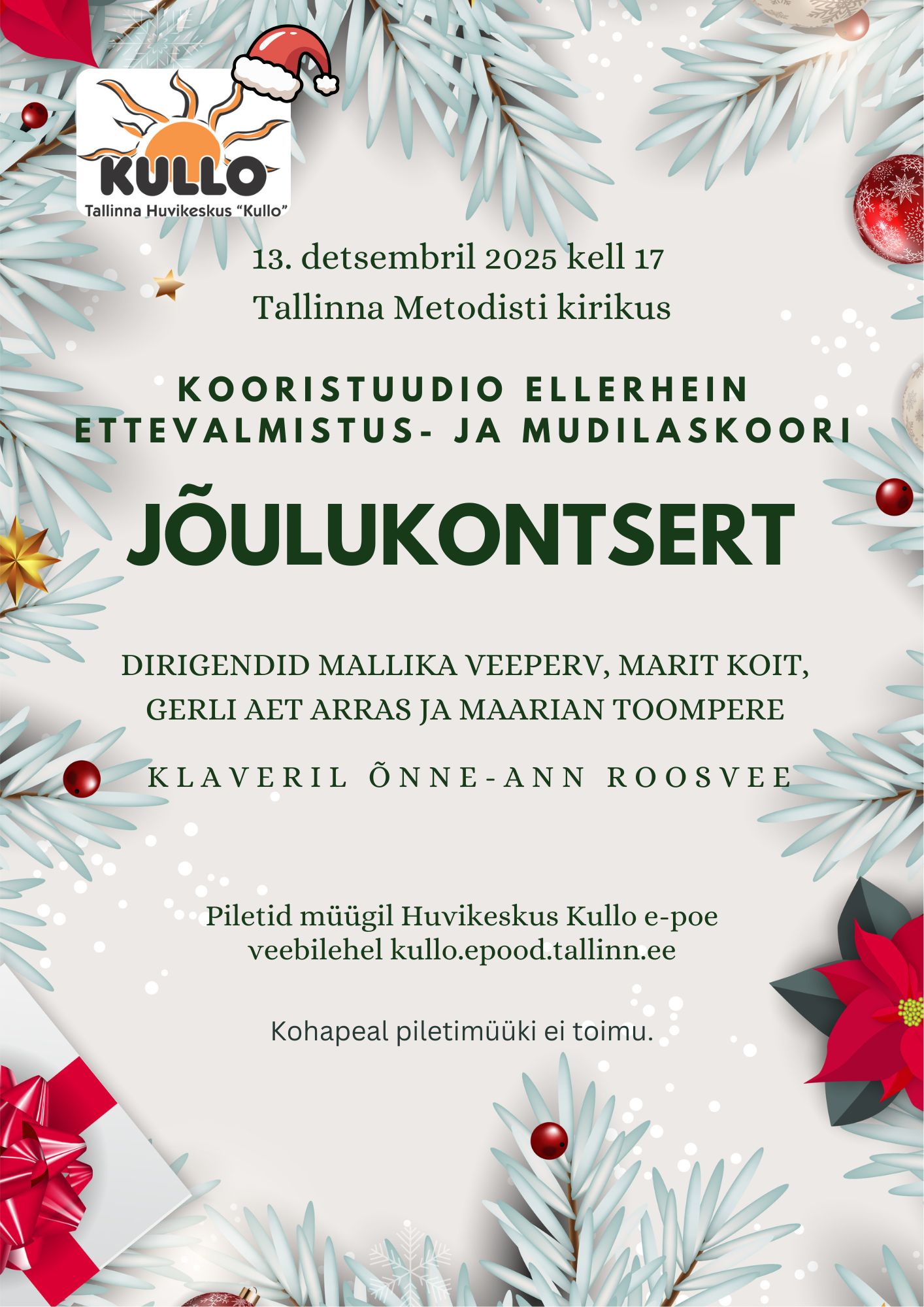 Kooristuudio Ellerhein ettevalmistus- ja mudilaskoori jõulukontsert