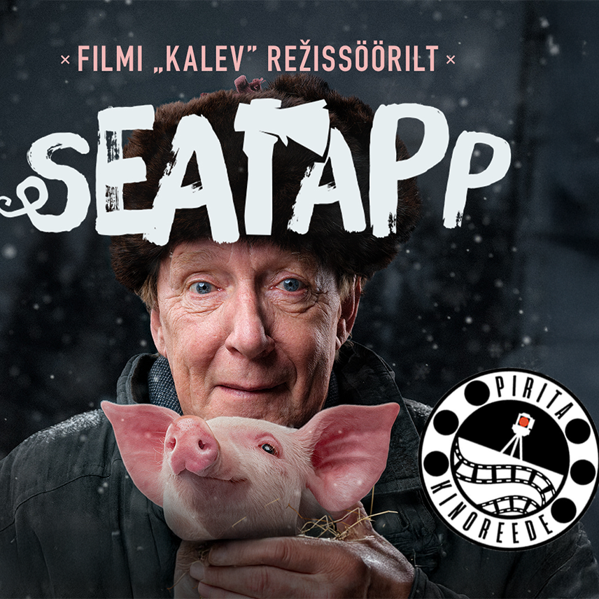 Pirita Kinoreede külalisega. Ekraanil mängufilm "Seatapp". Külas rezhissöör Ove Musting